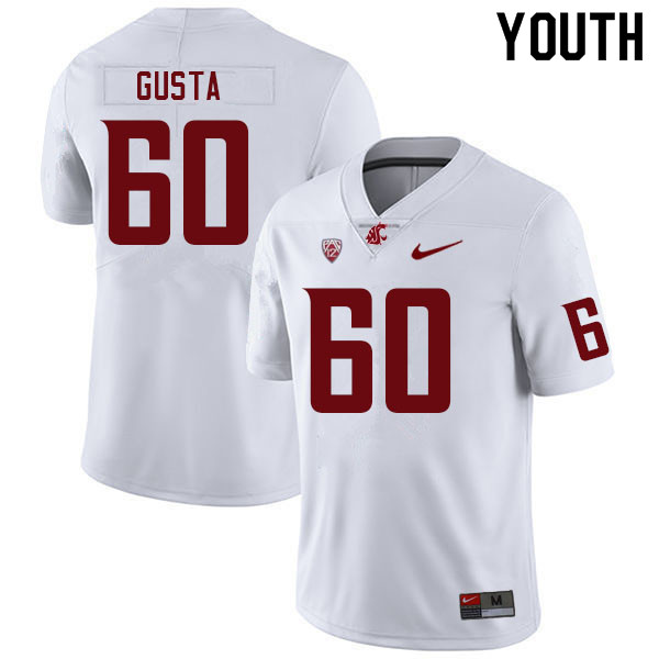 Youth #60 David Gusta Washington State Cougars College Football Jerseys Sale-White